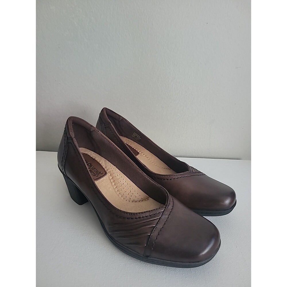 Earth Origins Chocolate Brown Leather Minka Pumps Sz 8.5 Office Teacher Modest